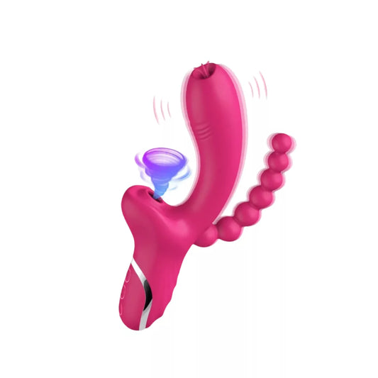 Vibrador Triple Estimulación Con Succionador y Mini Lengua - Ali ✦ Bajo pedido