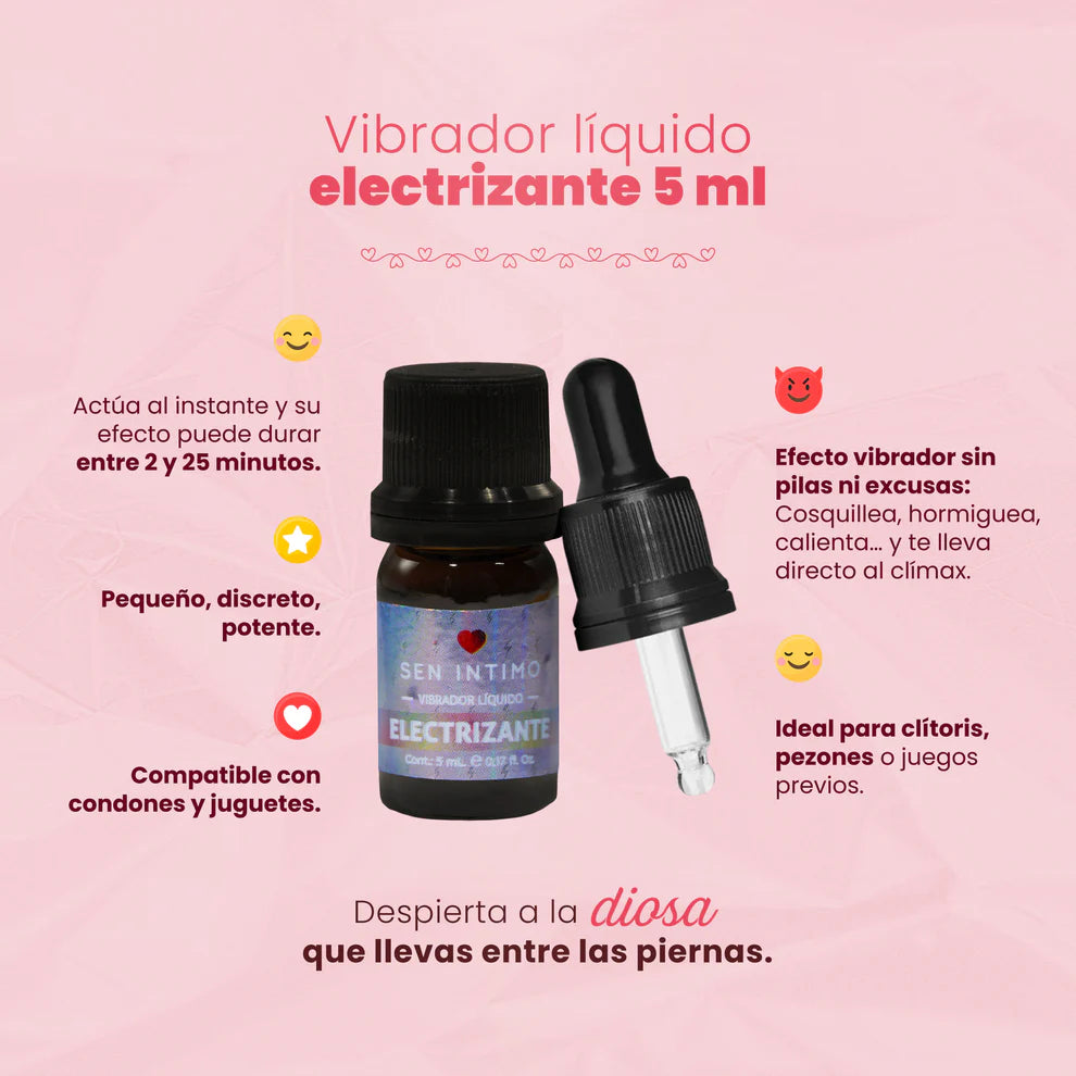 Vibrador Líquido Electrizante Original Multiorgasmos para Mujer - Sen Íntimo (5ml) ✦ Bajo pedido