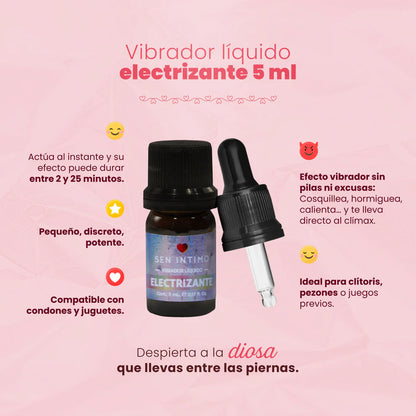 Vibrador Líquido Electrizante Original Multiorgasmos para Mujer - Sen Íntimo (5ml) ✦ Bajo pedido