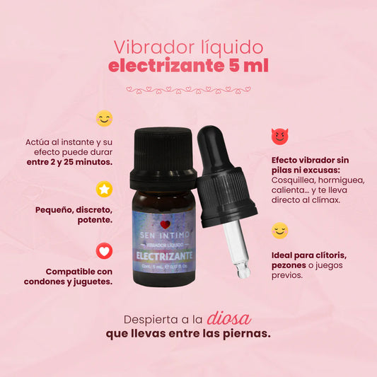 Vibrador Líquido Electrizante Original Multiorgasmos para Mujer - Sen Íntimo (5ml) ✦ Bajo pedido