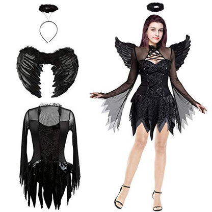 Disfraz Adulto – Ángel Negro (S,M,L,XL,2XL) ✦ Bajo pedido