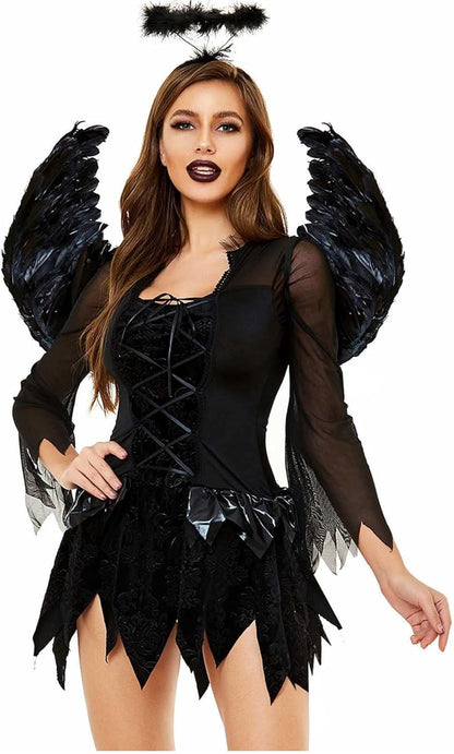 Disfraz Adulto – Ángel Negro (S,M,L,XL,2XL) ✦ Bajo pedido