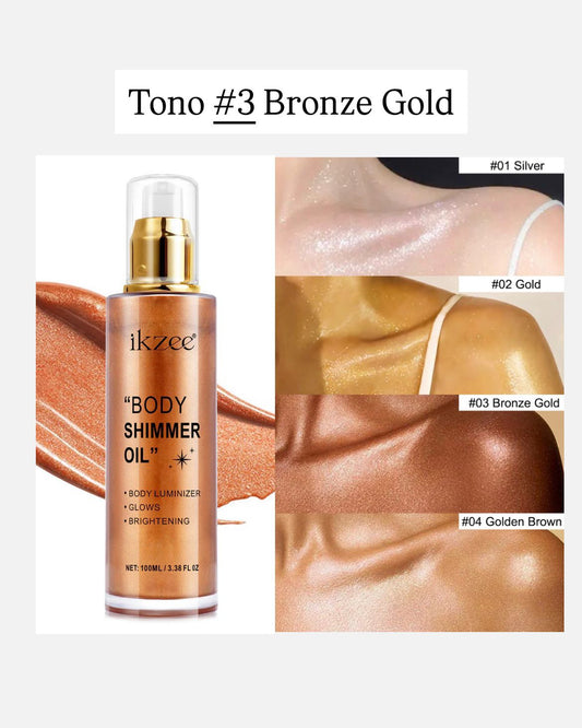 Iluminador Líquido Glitter Corporal - Ikzee (#3 Bronze Gold, 100ml)