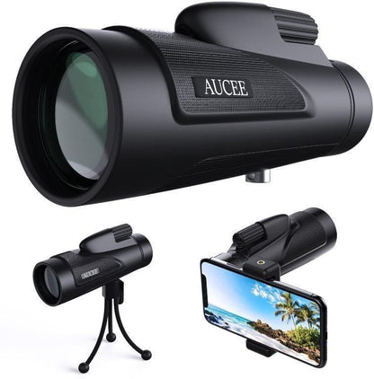 Monocular de Alta Potencia AUCEE 12x50 | Impermeable y con Adaptador para Celular