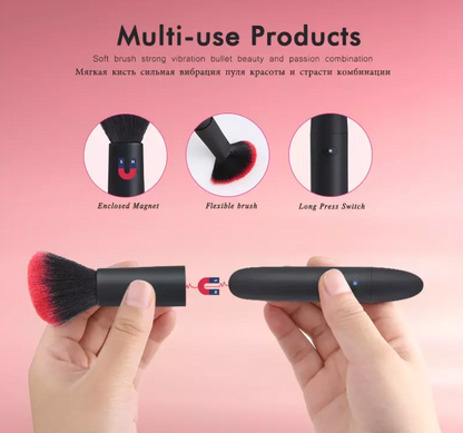 Vibrador Discreto 2 en 1 Brocha de Maquillaje ✦ Bajo pedido