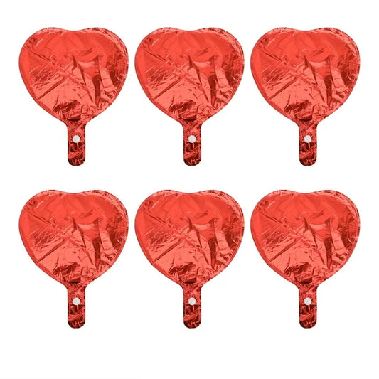 Set de 50 Globos Metálicos para Helio de corazón (Rojo)