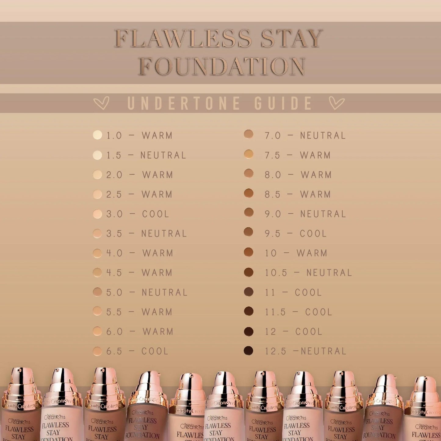 Flawless Stay Base Líquida Acabado Satinado, Cobertura Media-Alta (26 Tonos) - Beauty Creations ✦ Bajo pedido