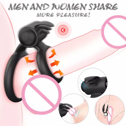 Anillo Vibrador con Mini Lenguas y Bala Desechables ✦ Bajo pedido