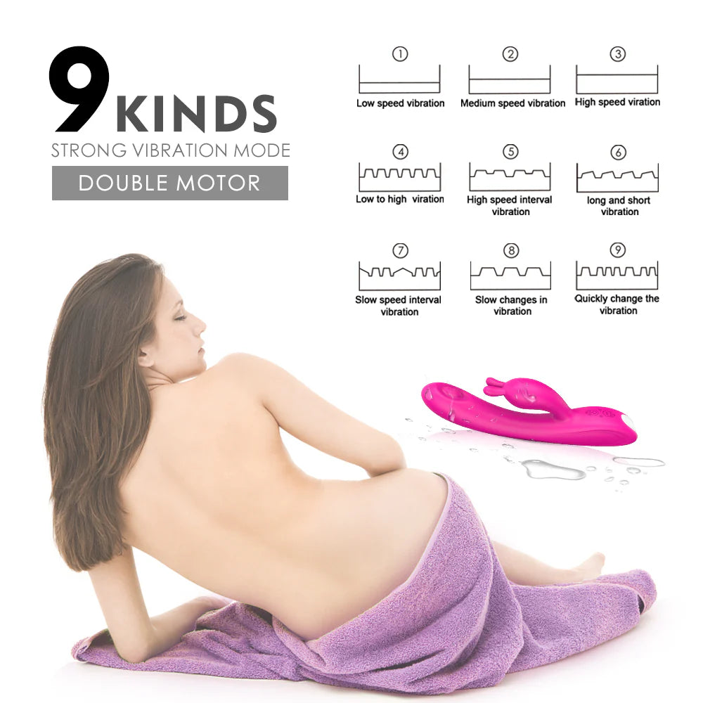 Vibrador Conejo Pulsación Punto G - 9 Modos  ✦ Bajo pedido