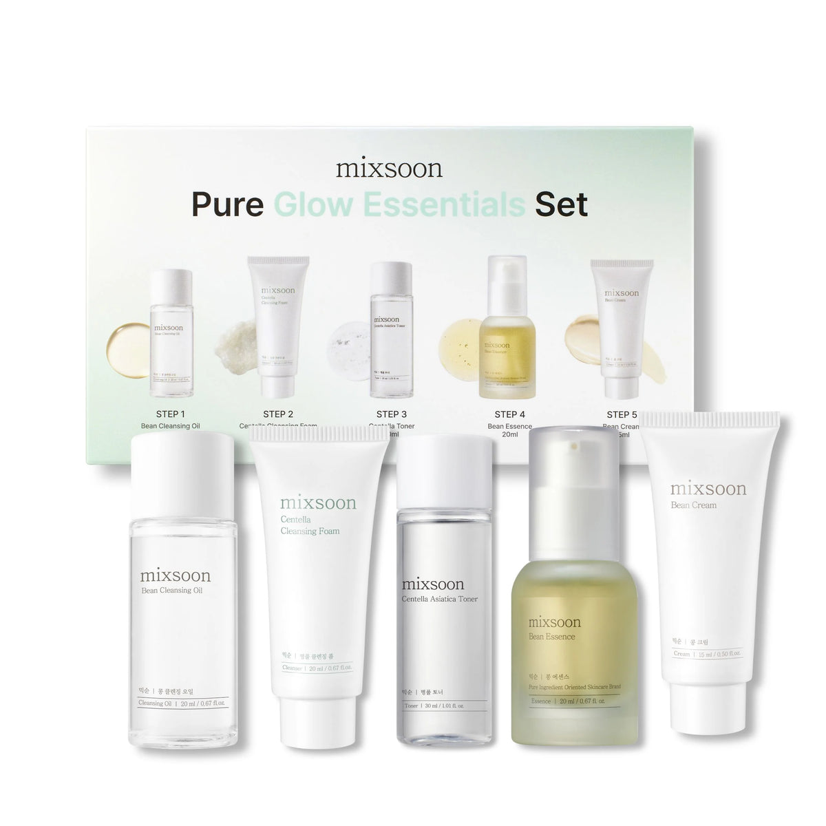 Set Pure Glow Essentials – Kit de cuidado de la piel todo en uno, rutina de 5 pasos, aporta luminosidad, suave e hidratante, ideal para regalar ✦ Bajo pedido