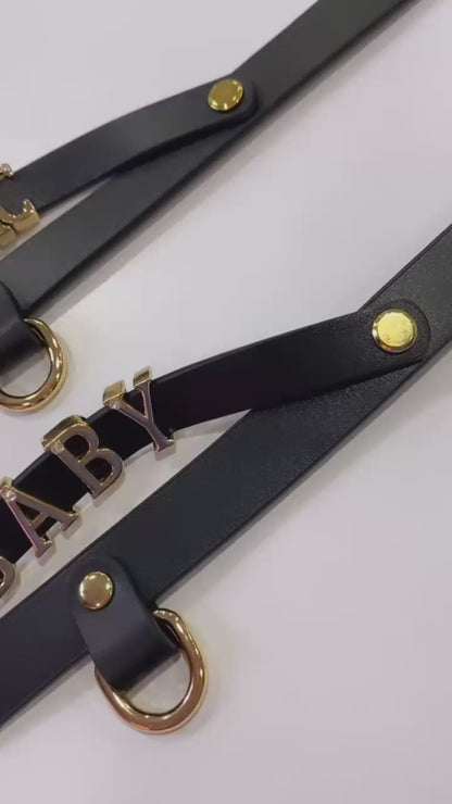 Collar Estilo BDSM Letras (2 Estilos) ✦ Bajo pedido