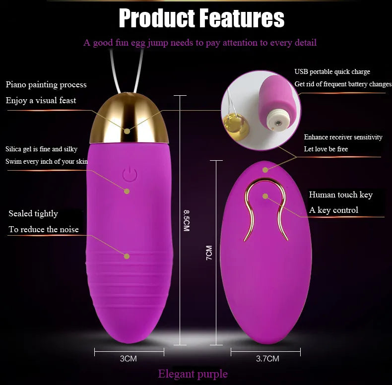 Huevo Vibrador con Control Remoto, 10 Modos de Vibración ✦ Bajo pedido