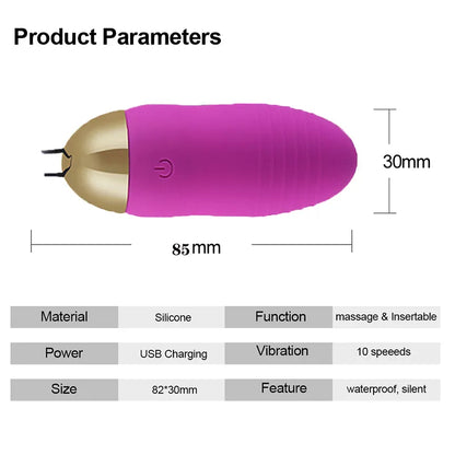 Huevo Vibrador con Control Remoto, 10 Modos de Vibración ✦ Bajo pedido
