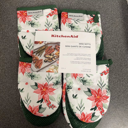 Set de 4 Guantes de Cocina - KitchenAid (Flores)