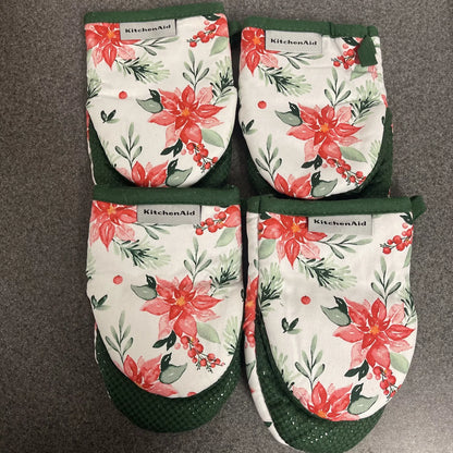 Set de 4 Guantes de Cocina - KitchenAid (Flores)