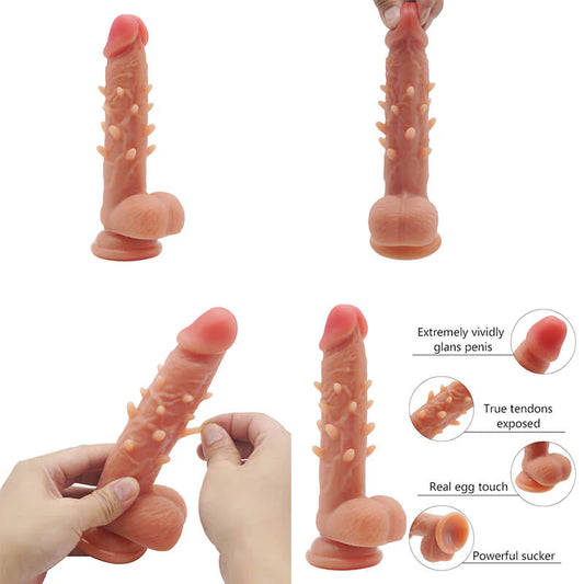 Dildo Inserción 17cm Espigas y Copa Copa Succión - Spikes ✦ Bajo pedido