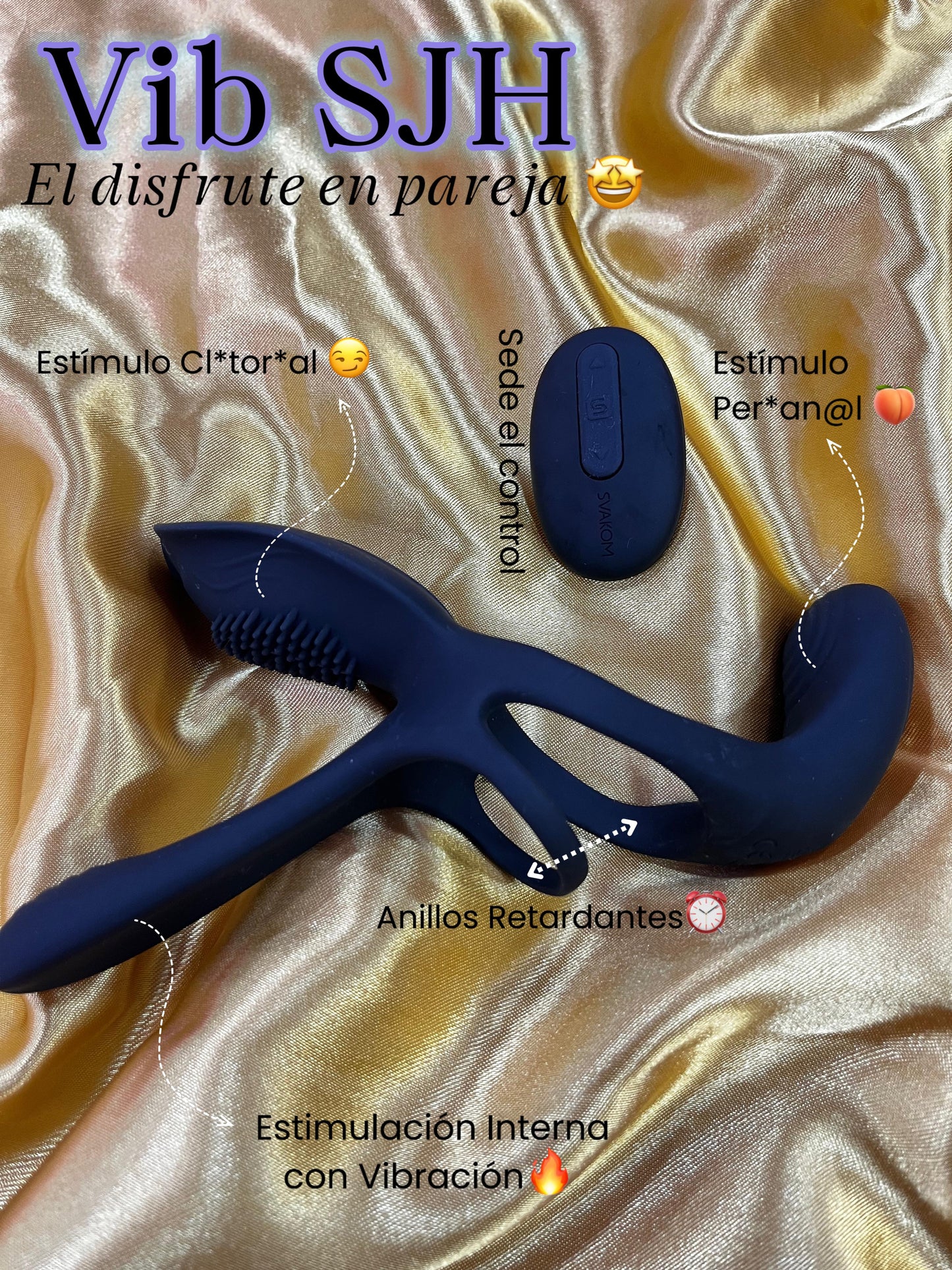 Anillo Multifacético – Vibrador Retardante, Estimulador Prostático, Clítoris y Punto G ✦ Bajo pedido