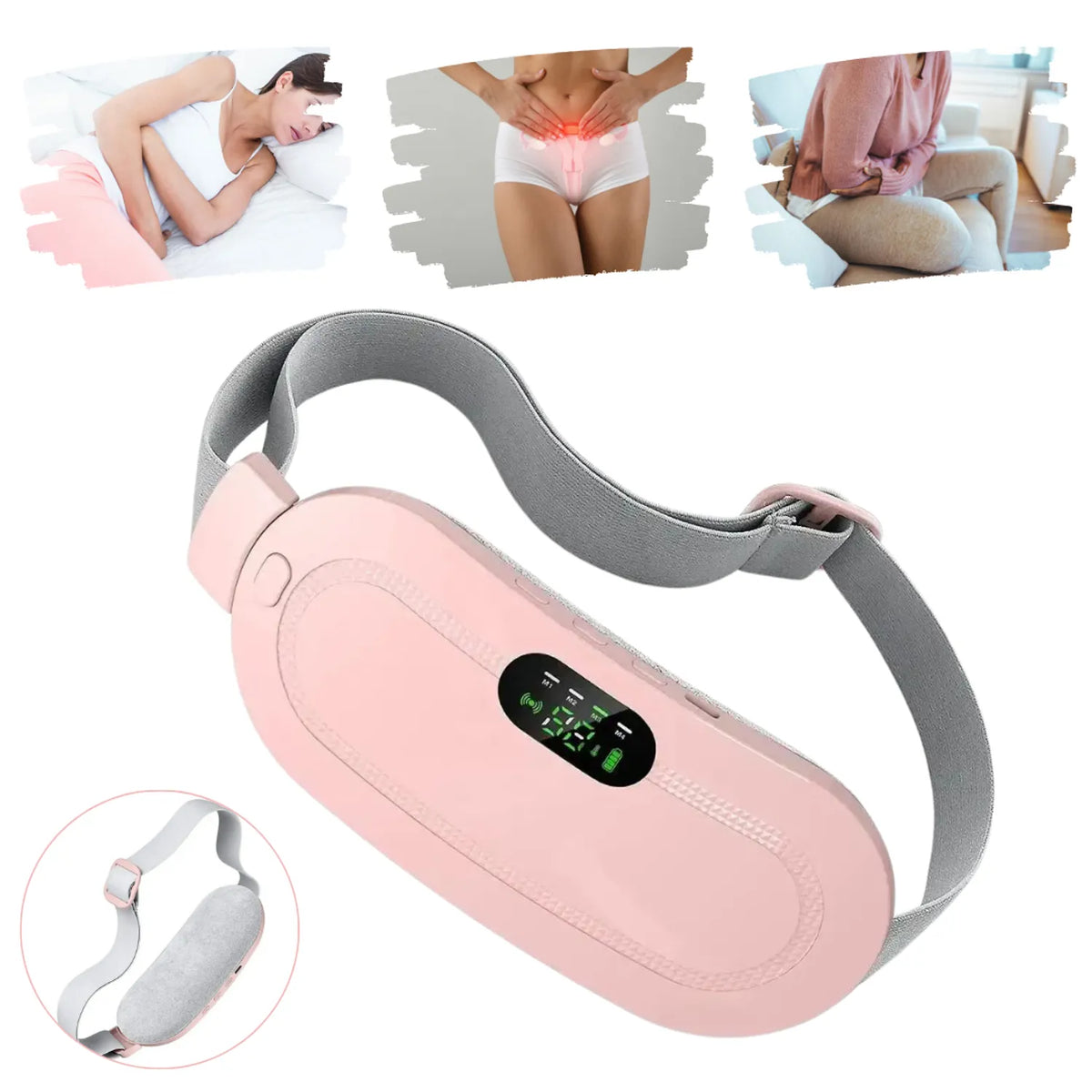 Cinturón Térmico y Masajeador para Alivio de Cólicos y Dolor Lumbar ✦ Bajo pedido